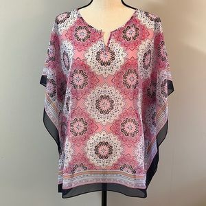 NWT Talbots Sheer Scarf Poncho Top